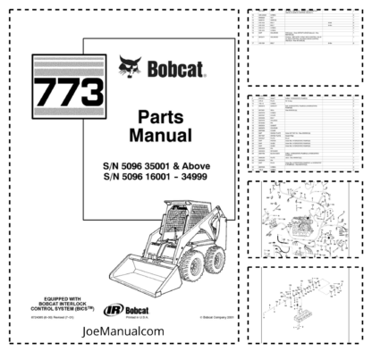 Bobcat 773 Skidsteer Parts Manual 5096