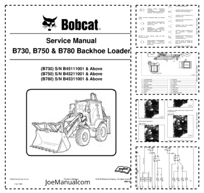 Bobcat B730 B750 B780 Backhoe Loader Service Manual