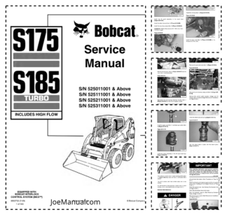 Bobcat S175 S185 Skid-Steer Loader Service Manual 5250-5253