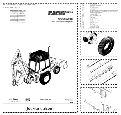 CASE 480C Construction King Backhoe Parts Catalog Manual