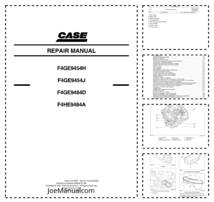 CASE F4GE9454H F4GE9454J F4GE9484D F4HE9484A Engine Repair Manual