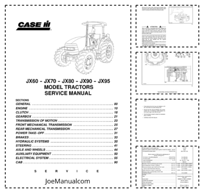 CASE IH JX60 JX70 JX80 JX90 JX95 Tractor Service Manual