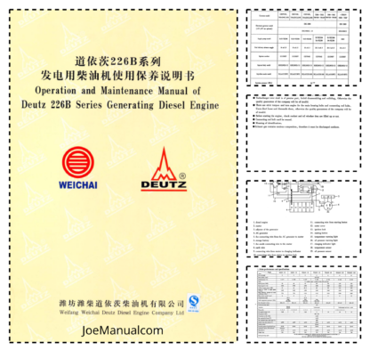 Deutz Weichai 226B Series Generating Diesel Engine Operation Manual