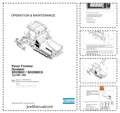 Dynapac SD2500C SD2500CS Paver Finisher Operation Maintenance Manual