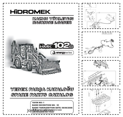 Hidromek 102B Perkins Tier2 Backhoe Loader Spare Parts Catalog 06.2008