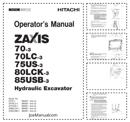Hitachi 8T Excavator Operators Manual
