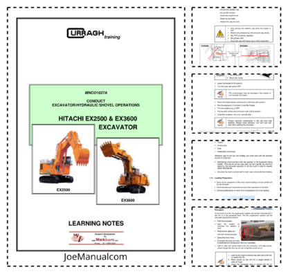 Hitachi EX2500 EX3600 Excavator Operation Manual