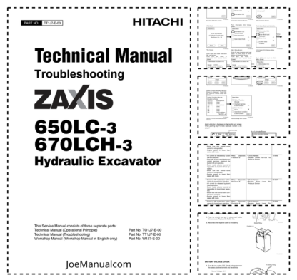 Hitachi ZX670- Excavator Technical and Operation Manual