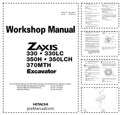 Hitachi Zaxis 330 330LC 350H 350LCH 370 MTH Excav Workshop Manual