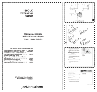 John Deere 160DLC Excavator Repair Manual
