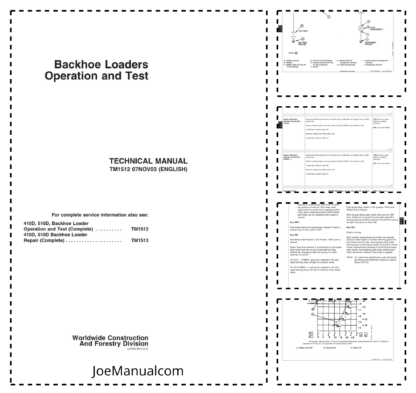 John Deere 410D 510D Backhoe Loader Operation and Test Manual