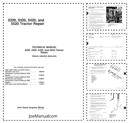 John Deere 5220 5320 5420 5520 Tractor Repair Manual