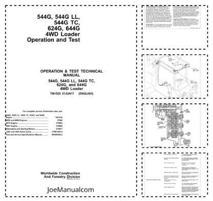 John Deere 544G 624G 644G 4WD Loader Operation and Test Manual