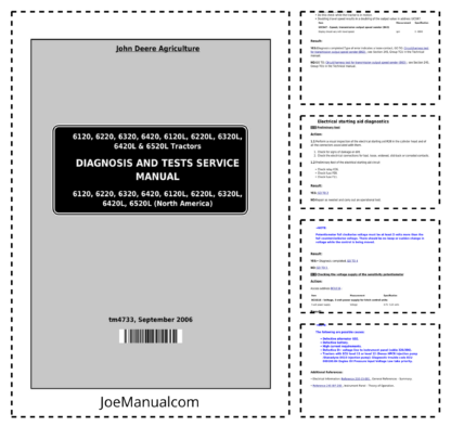 John Deere 6120 6220 6320 6420 6120L 6220L 6320L 6420L 6520L Tractor Diagnosis and Test Manual