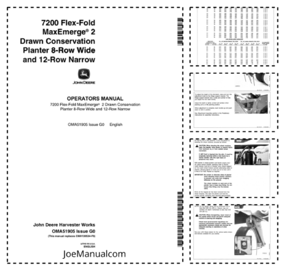 John Deere 8200 Felx-Fold Plander 8-wide 12-widę Row Operators Manual