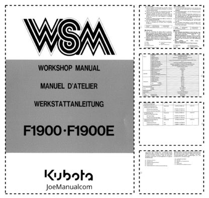 Kubota F1900 Mower Workshop Manual