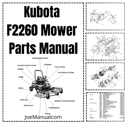Kubota F2260 Mower Parts Manual