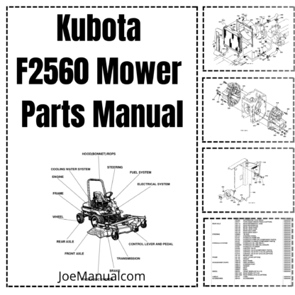 Kubota F2560 Mower Parts Manual