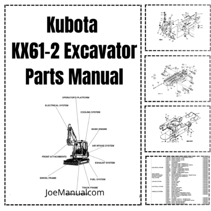 Kubota KX61-2 Excavator Parts Manual