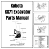 Kubota KX71 Excavator Parts Manual