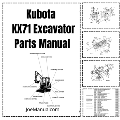 Kubota KX71 Excavator Parts Manual