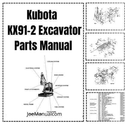 Kubota KX91-2 Excavator Parts Manual