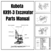 Kubota KX91-3 Excavator Parts Manual