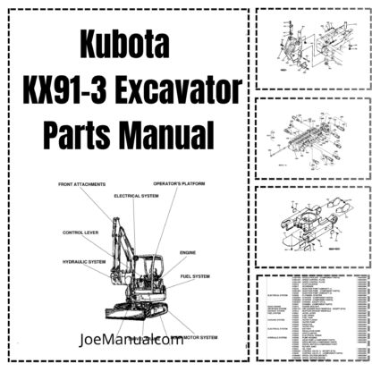 Kubota KX91-3 Excavator Parts Manual