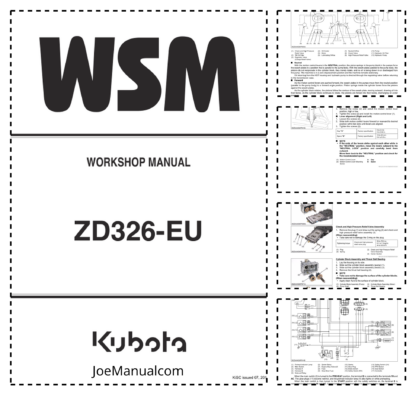 Kubota ZD326 Zero Turn Mower Workshop Manual