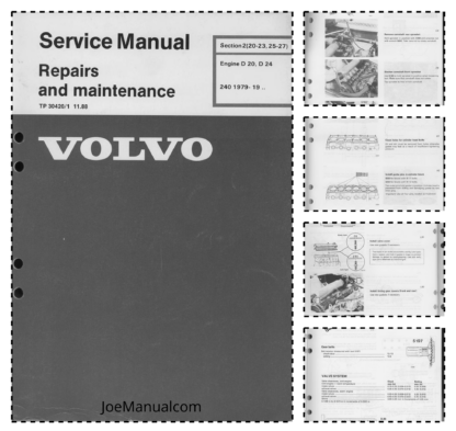 Volvo Engine 240 D20 D24 Service and maintenance Manual