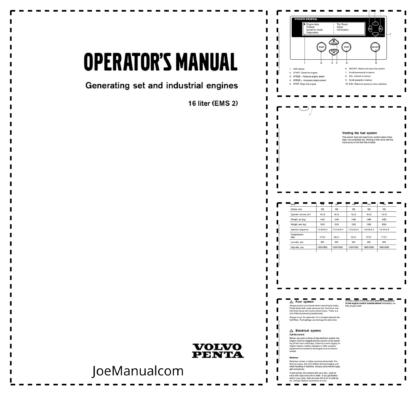 Volvo Penta 16 Liter(EMS2) Generrating Set And Industrial Engines Operators Manual