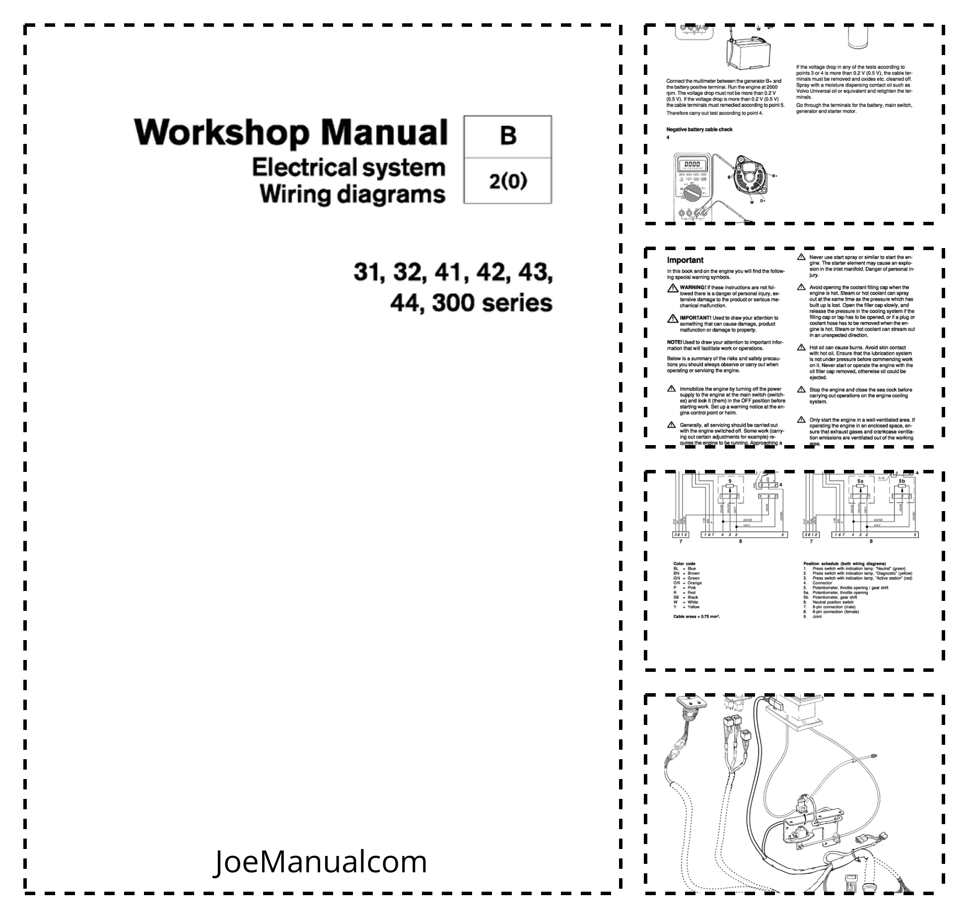 Volvo Penta 31, 32, 41, 42, 43, 300 Series Electrical System Workshop Manual