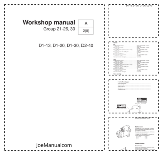Volvo Penta D1-13, D1-20, D1-30, D2-40 Group 21-26, 30 Workshop Manual
