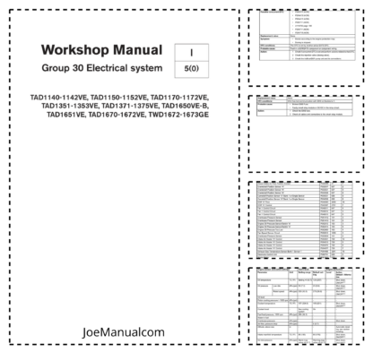 Volvo Penta TAD1140-1142VE, TWD1672-1673GE Group 30 Electrical System Workshop Manual