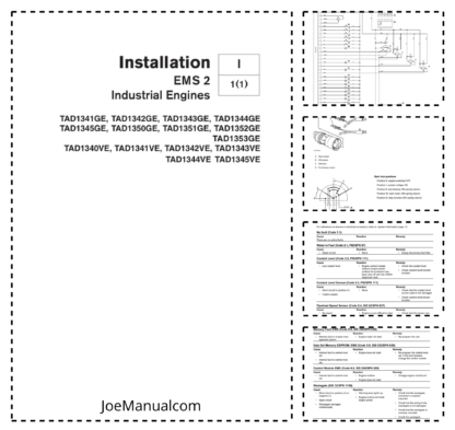 Volvo Penta TAD1341GE- TAD1353GE, TAD1340VE- TAD1345VE EMS 2 Industrial Engines Installation Manual