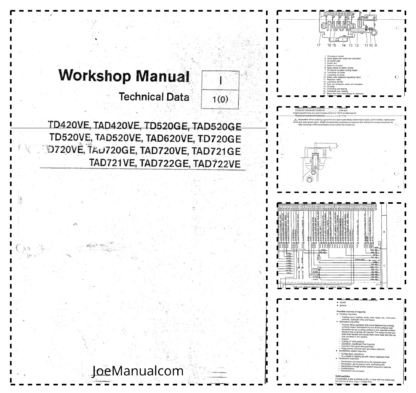 Volvo Penta TD TAD420VE-TD TAD722VE Technical Data Woskshop Manual