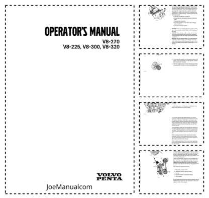 Volvo Penta V8-270, V8-225, V8-300, V8-320 Operators Manual