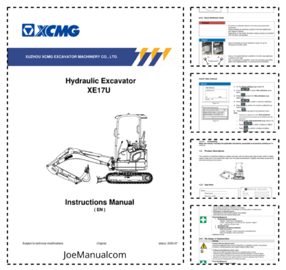 XCMG XE17E Excavator Operator Manual