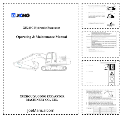XCMG XE210C Excavator Operation and Maintenance Manual