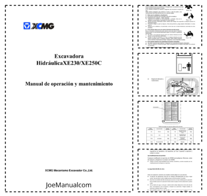 XCMG XE230 XE250C Excavator Service Manual