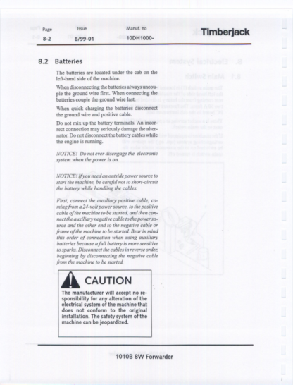 Timberjack 1010B 8W Forwarder Operator Manual - Image 6