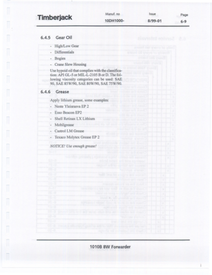 Timberjack 1010B 8W Forwarder Operator Manual - Image 8
