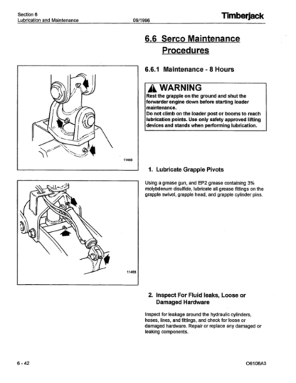 Timberjack 610 Forwarder Operator Manual F282852 - Image 6