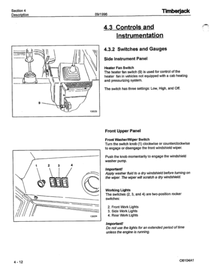 Timberjack 610 Forwarder Operator Manual F282852 - Image 7