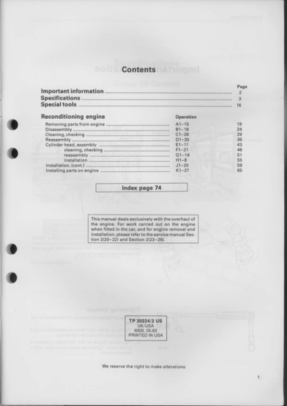 Volvo D 20 D24 Service Manual 1983 - Image 3