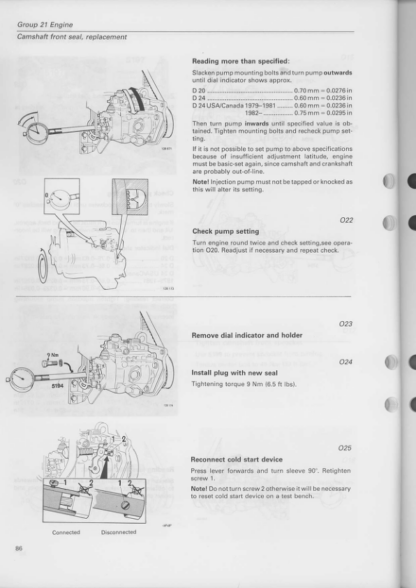 Volvo D 20 D24 Service Manual 1988 - Image 13