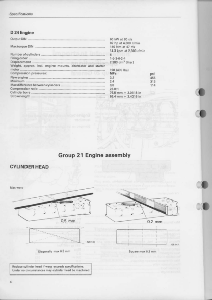 Volvo Engine 240 D20 D24 Service and maintenance Manual - Image 6