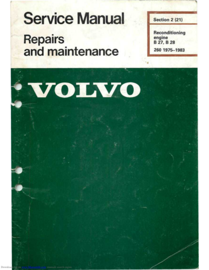 Volvo Engine B27A Service Manual - Image 2