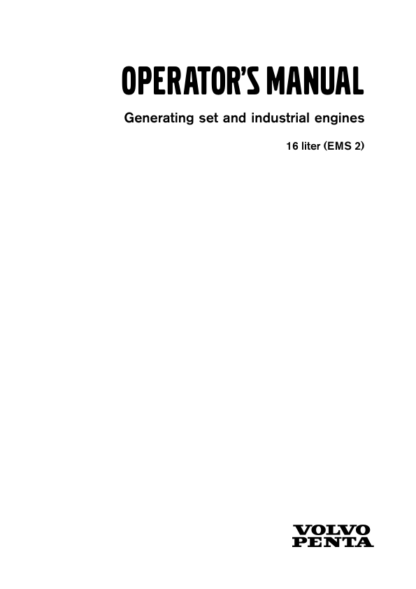 Volvo Penta 16 Liter(EMS2) Generrating Set And Industrial Engines Operators Manual_2 - Image 2