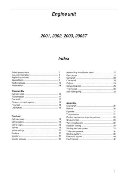 Volvo Penta 2001, 2002, 2003, 2003T Workshop Manual - Image 3
